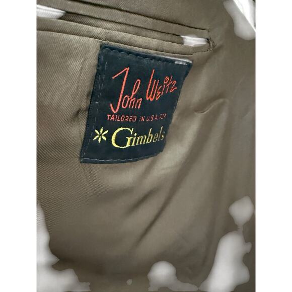 John Weitz Blazer Mens 44R Brown Wool Harris Tweed Sports Coat Career Jacket Vtg - Picture 8 of 11